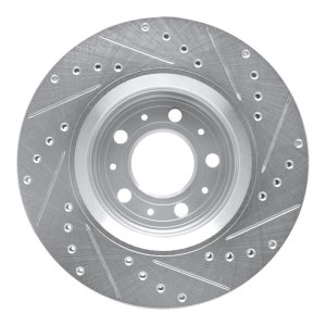 Volvo C70 Brake Rotor (1) - Front Left - R1 Concepts - Drilled & Slotted - Silver - `98-`04